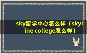 sky留学中心怎么样（skyline college怎么样）